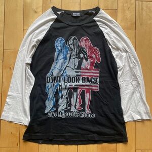 Hysteric Glamour Don’t Look Back Long Sleeve Raglan Tee - Black & White